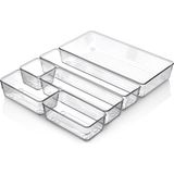 1001 ® 6'lı Şeffaf Çekmece Düzenleyici Seti – Plastik Organizer Kutular | Makyaj, Ofis, Mutfak ve