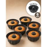 1001 6'lı Silikon Oval Mini Kek Kalıbı Yapışmaz Muffin Kek Kalıbı Seti Şekilli Mutfak Kek Kalıb� - seçenek