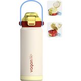1001 750 ml Tek Kapak Çift Kullanım Pipetli Rahat Içim Kulplu Paslanmaz Çelik Termos FF1108-750ML Kr