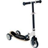 1001 750908, Katlanabilir 3 Tekerlekli Scooter, Ahşap ve Metal Tasarım, Sessiz Tekerlekler, Ayarlanabil