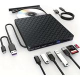 1001 7in1 Harici USB 3.0 ve Type-C Dvd-Rom Dvd-Rw Optik Sürücü, USB ve Type C Kablolu, Pc, Tablet, DVD Player, Desenli Tasarım Ultra Slim CD Rom Okuyucu CV440