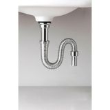 1001 80 cm Krom Körüklü Lavabo Gider Borusu – Esnek Metal Lavabo Sifon Hortumu, Uzatılabilir Gider - secenek