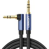 1001 90 Derece L Tipi 3.5 mm Aux Ses Kablosu Mavi 1.5 Metre - SECENEK