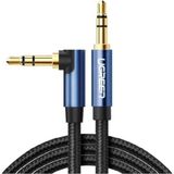1001 90 Derece L Tipi 3.5 mm Aux Ses Kablosu Mavi 2 Metre - SECENEK