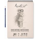 1001 A4 Eskiz Defteri, Ince Grenli, Kolay Silinebilir Ph Nötr Kağıt, Spiralli Sketch Book, 90 G/m², - ölçü - tip