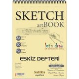 1001 A4 Spiralli Eskiz Defteri – 50 Yaprak, 90 gr Ince Dokulu Ivory Kağıt Sketchbook, Çizim ve Boya