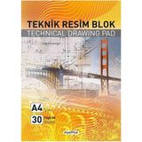 1001 A4 Teknik Resim Blok - 30 Yaprak, Profesyonel Mühendislik ve Mimarlık Çizim Defteri, Ofis ve Okul - ölçü - tip