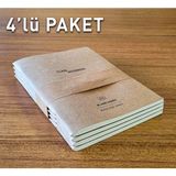 1001 A5 Kraft Kapak Tel Dikişli Defter Seti, 4'lü Paket, 48 Yaprak (96 Sayfa), Hafif Kağıt - ölçü - tip