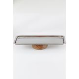 1001 Ahşap Ayaklı Metal Servis Tabağı - 33 cm - 0 - 249 ml