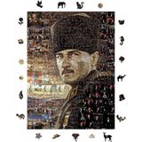 1001 Ahşap Puzzle Yetişkin - Ölümsüz Atatürk - 450 Parça, 29 x 39 cm - Yapıştırıcı Folyo Dahi