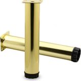 1001 Akça Mobilya Kanepe Sehpa Tv Ünitesi Koltuk Ayağı Ayarlanabilir 25 cm Gold Altın Metal Baza Aya - Beyaz - Gold