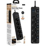 1001 Akım Korumalı Priz, 5'li Priz Soketi, 5x Fiş Soketi, 20W Pd Hızlı Şarj, 2x USB Girişi, 2x Typ