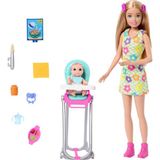 1001 Aksesuarlarla Birlikte Gelen Barbie Skipper Bebek ve Oyun Seti, Yemek Zamanı Temalı Bebek Bakıcı