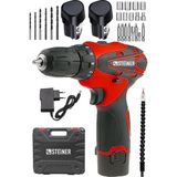 1001 Alman Titan 36 V Sjs Çift Metal Şanzuman Çift Akülü Şarjlı Vidalama Matkap + 24 Parça Set