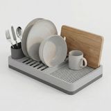 1001 Aqua Gri Tezgah Üstü Bulaşıklık - 42X26X12 cm Pratik Tabak ve Bardak Kurutma Rafı - Modern Mut - secenek