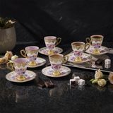 1001 Aryıldız Constella 6 Kişilik 12 Parça Kahve Fincan Takımı Pembe 90 ml