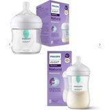 1001 Avent Natural Response Doğal Tepkili Antikolik Valfli Pp 2'li Biberon Seti, 125ML & 260ML - Cam De� - Çok Renkli