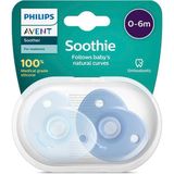 1001 Avent Soothie Emzik, 0‑6 Ay Erkek Bebekler Için, 2’li Paket, Ortodontik Silikon, Bpa Içermez, - Çok Renkli