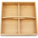 1001 Bambu Çok Gözlü Sunum ve Düzenleme Kutusu | 22X22 cm | Çok Bölmeli Servis ve Organizer | Çay - 0 - 249 ml
