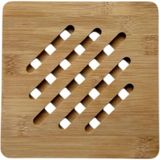1001 Bambu Nihale, Kare Şekilli, Çizgili Tasarım, Ahşap Malzeme, Tencere Tava Altlığı, 17 Cm, Neml