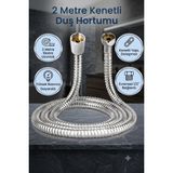 1001 Banyo Spiral Duş Hortumu 2 Metre Kenetli Duş Hortum Zinciri