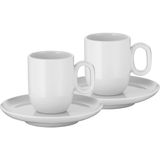 1001 Barista 4 Parça Espresso Fincan Takımı, 2 Adet 60 ml Espresso Fincanı ve 2 Fincan Tabağı, Pors - secenek