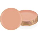 1001 Basic Pasta Tabağı 6 Lı Set Somon Pembe - 19CM - seçenek