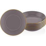 1001 Basic Yemek Tabağı 6 Lı Set Gri - 20CM - secenek
