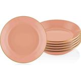 1001 Basic Yemek Tabağı 6 Lı Set Somon Pembe - 20CM - seçenek