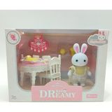 1001 Bay Dreamy Mini Tavşan Oyun Seti - Yemek Odası - Ahşap