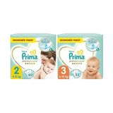 1001 Bebek Bezi Premium Care 2 Beden 60 Adet Mini Jumbo Paket & Prima Bebek Bezi Premium Care 3 Beden 52