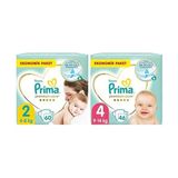 1001 Bebek Bezi Premium Care 2 Beden 60 Adet Mini Jumbo Paket & Prima Bebek Bezi Premium Care 4 Beden 46