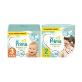 1001 Bebek Bezi Premium Care 3 Beden 96 Adet Ultra Fırsat Paketi & Prima Bebek Bezi Premium Care 2 Beden
