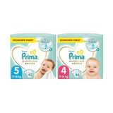 1001 Bebek Bezi Premium Care 5 Beden 42 Adet Junior Jumbo Paket & Prima Bebek Bezi Premium Care 4 Beden 4