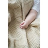 1001 Bebek Kundak Örtüsü 120X120 cm -%100 Pamuk 4 Kat Müslin Bebek Battaniye (Bej) - --