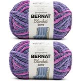 1001 Bernat Battaniye Ekstra Mor Gün Batımı Ipliği - 2'li Paket 10,5 OZ/300 G - Polyester - #7 Jumbo