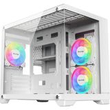 1001 Beyaz 3 Rgb Fanlı Temperli Cam Panel Boş M-Atx Gaming Oyuncu Bilgisayar Kasası - 1000 W
