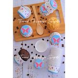 1001 Beyaz Kelebek Desenli Renkli Muffin Cupcake Kalıbı Kek Kapsülü 50'li