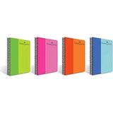 1001 Bicolor Spiralli Defter, A4, 80 Yaprak, 70G Kağıt, Çizgili, Dayanıklı Pp Kapak, Asorti Renkler,