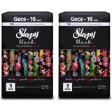 1001 Black Premium Plus Hijyenik Ped Gece 16 Adet (2 Paketi) - SEÖ