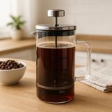 1001 Borosilikat Cam French Press 350ML - Paslanmaz Çelik Filtreli Ölçekli Kahve ve Bitki Çayı Demli - secenek