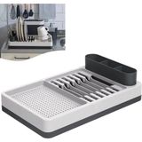 1001 ® Bulaşıklık Tezgah Üstü Tabaklık & Bardaklık – Kaşıklık Bölmeli Mutfak Kurutmalık, B