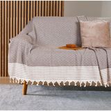 1001 Buldan Işi Kaymaz Pamuklu Koltuk Örtüsü 170X210 cm Koltuk Şalı Çekyat Kanepe Örtüsü (Kahv - 100 x 100 cm