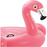 1001 Büyük Boy Flamingo Binici Şişme Deniz Yatağı 140X125X90 cm 2 Tutma Kollu Havuz Oyuncağı Yama - 0 - 1 Yaş