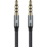 1001 BXAU3C Hi-Fi 3.5mm Örgülü Aux Ses Kablosu 24K Altın Kaplama, Araç Ses Sistemi, Tv, Hoparlör, K - özellık