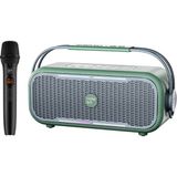 1001 C2 60W Taşınabilir Rgb Bluetooth Hoparlör Mikrofonlu Karaoke Parti Speaker Yeşil