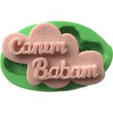 1001 Canım Babam Yazılı Silikon Mum Kalıbı 8X5X1 cm (Yeşil)