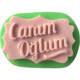 1001 Canım Oğlum Yazılı Silikon Mum Kalıbı 7,5X5X1 cm (Yeşil)