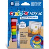 1001 Carioca Akrilik Paint Marker Su Bazli Fırça Uçlu 10'lu