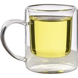 1001 Çift Cidarlı Borosilikat Cam Kupa, 200 Ml, Beyaz, Modern, Latte, Filtre Kahve, Bitki Çayı, 1 Ade - seçenek